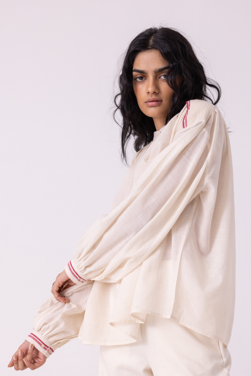 Sveta Off White Handwoven Top cotton by The Summer House for women in Singapore