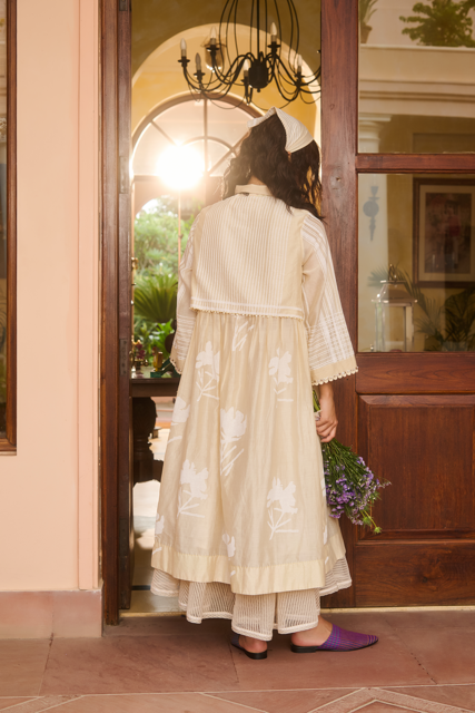 TABBY DRESS-IVORY chanderi by SWATTI KAPOOR in ivory color for women in Singapore