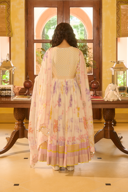RUBY KURTA-IVORY chanderi by SWATTI KAPOOR in ivory color for women in Singapore