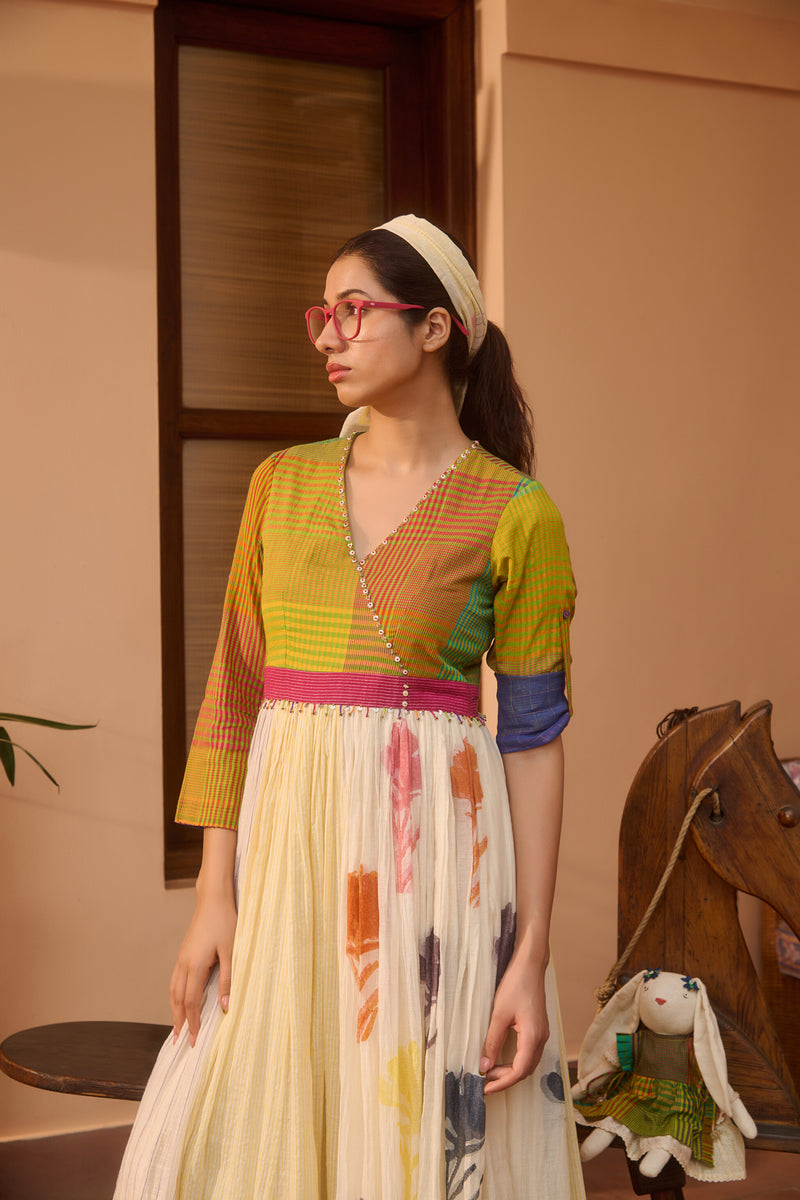 ARIZONA KURTA-MULTICOLOR silk by SWATTI KAPOOR in multi color for women in Singapore