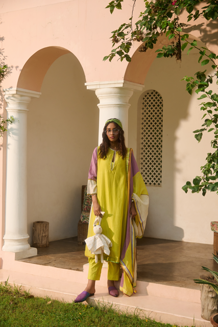 CANDY DUPATTA-MULTICOLOR chanderi by SWATTI KAPOOR in multi color for women in Singapore