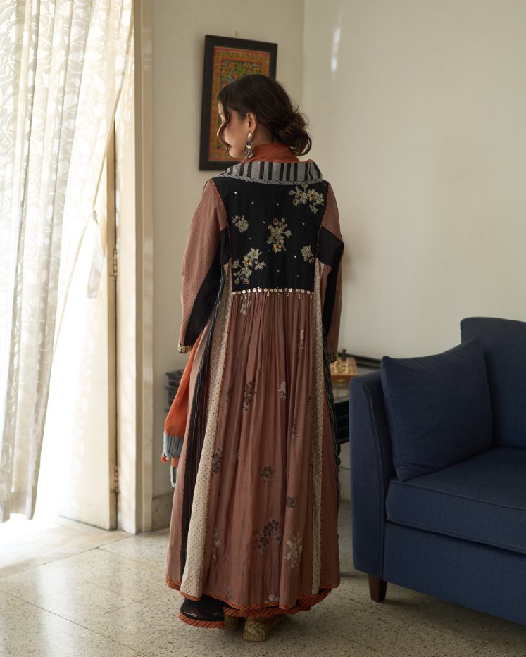 Aria Kurta chanderi kurta/kurta set by SWATTI KAPOOR in multi-color for women in Singapore