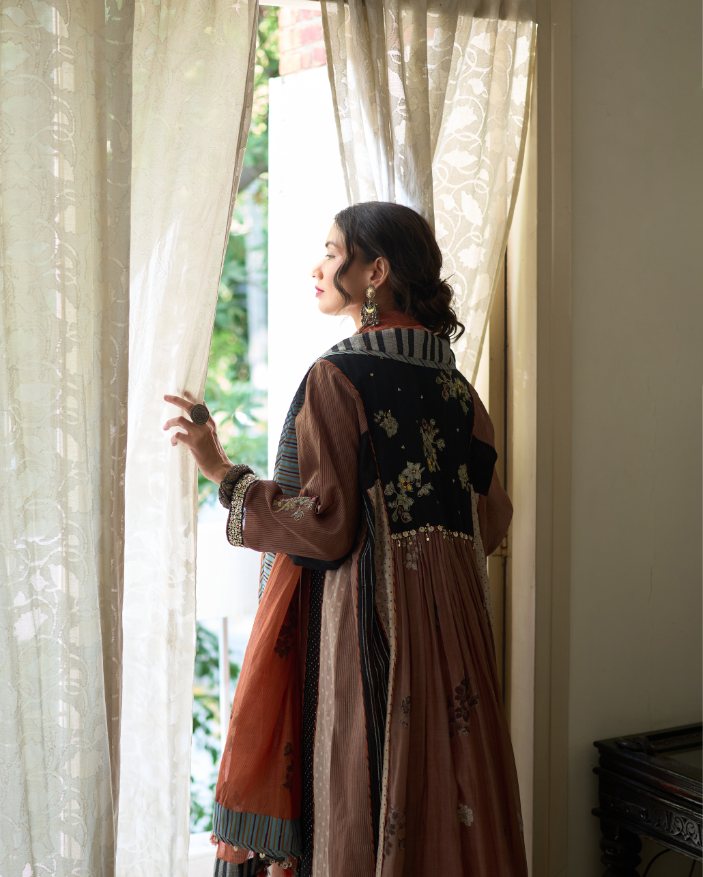 Aria Kurta chanderi kurta/kurta set by SWATTI KAPOOR in multi-color for women in Singapore