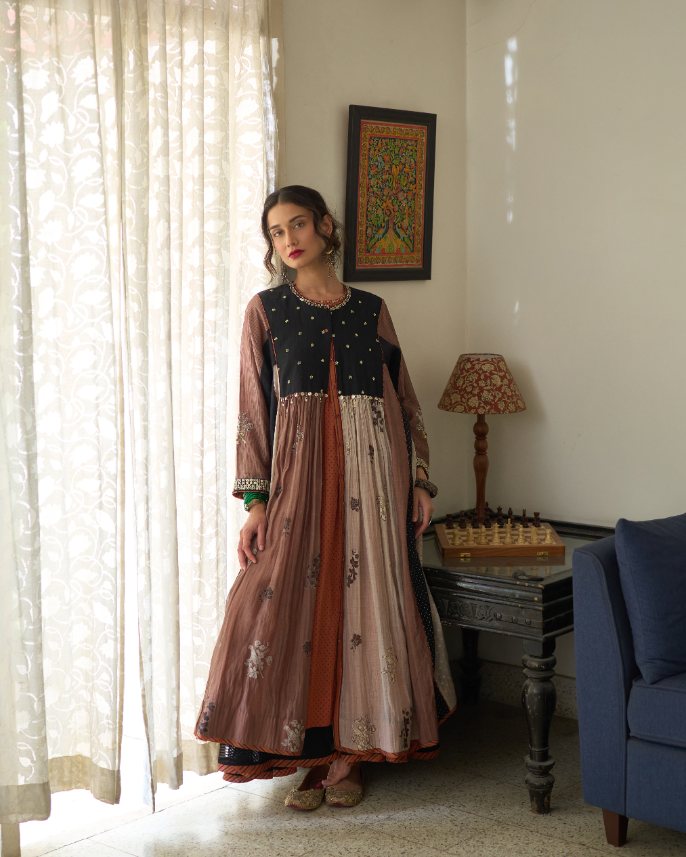 Aria Kurta chanderi kurta/kurta set by SWATTI KAPOOR in multi-color for women in Singapore