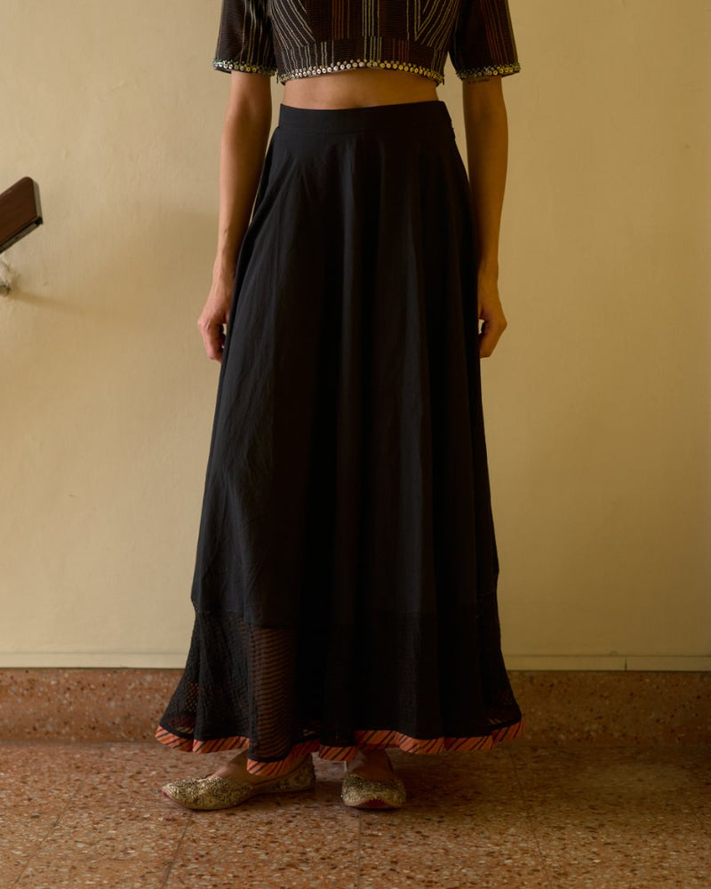 Kavita Pant silk organza pyjama/salwar by SWATTI KAPOOR in black for women in Singapore