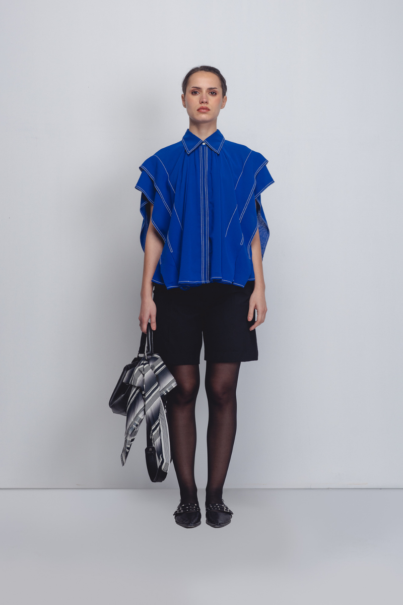 Tako Top - Electric Blue Buy Tako Top - Electric Blue from C&W | Tops And Shirts for Women by Leh Studios in blue color for women in Singapore