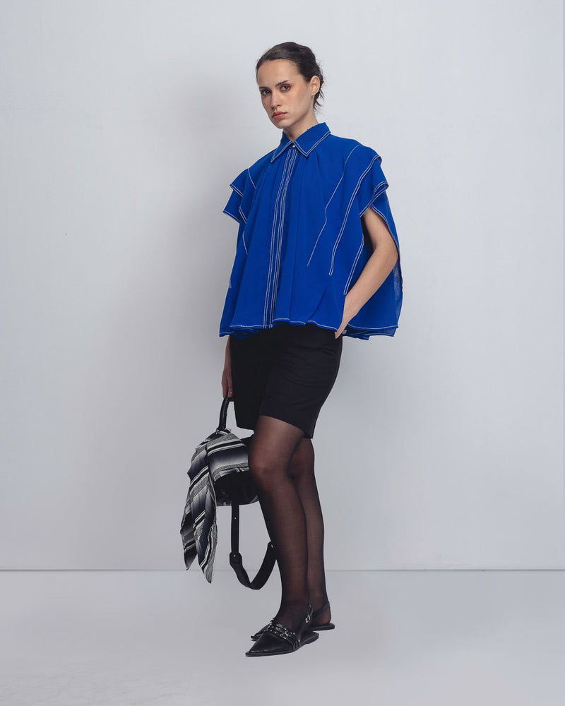 Tako Top - Electric Blue Buy Tako Top - Electric Blue from C&W | Tops And Shirts for Women by Leh Studios in blue color for women in Singapore