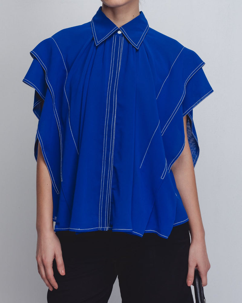 Tako Top - Electric Blue Buy Tako Top - Electric Blue from C&W | Tops And Shirts for Women by Leh Studios in blue color for women in Singapore