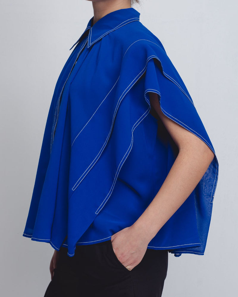 Tako Top - Electric Blue Buy Tako Top - Electric Blue from C&W | Tops And Shirts for Women by Leh Studios in blue color for women in Singapore