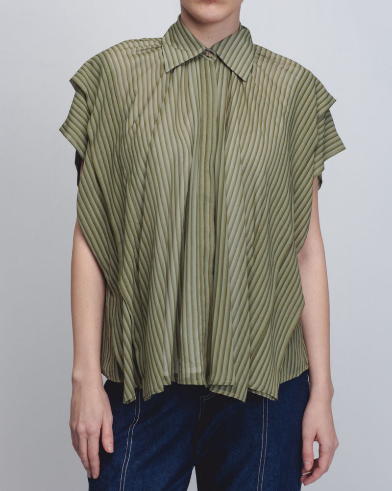Tako Top - Green Stripes Buy Tako Top - Green Stripes from C&W | Tops And Shirts for Women by Leh Studios in green color for women in Singapore