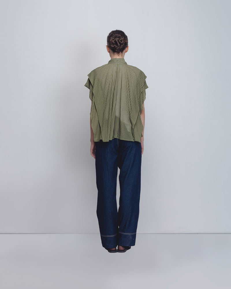 Tako Top - Green Stripes Buy Tako Top - Green Stripes from C&W | Tops And Shirts for Women by Leh Studios in green color for women in Singapore