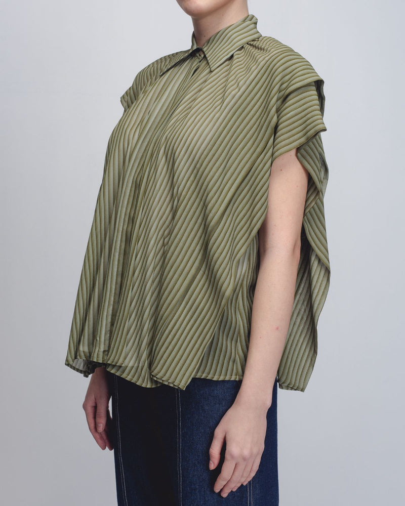 Tako Top - Green Stripes Buy Tako Top - Green Stripes from C&W | Tops And Shirts for Women by Leh Studios in green color for women in Singapore