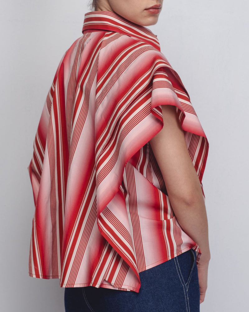 Tako Top - Red + White Stripes cotton Buy Tako Top - Red + White Stripes from C&W | Tops And Shirts for Women by Leh Studios in white color for women in Singapore
