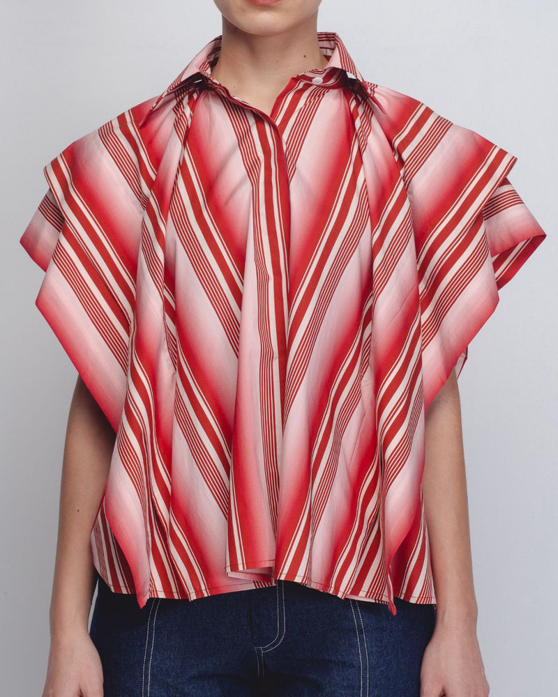 Tako Top - Red + White Stripes cotton Buy Tako Top - Red + White Stripes from C&W | Tops And Shirts for Women by Leh Studios in white color for women in Singapore