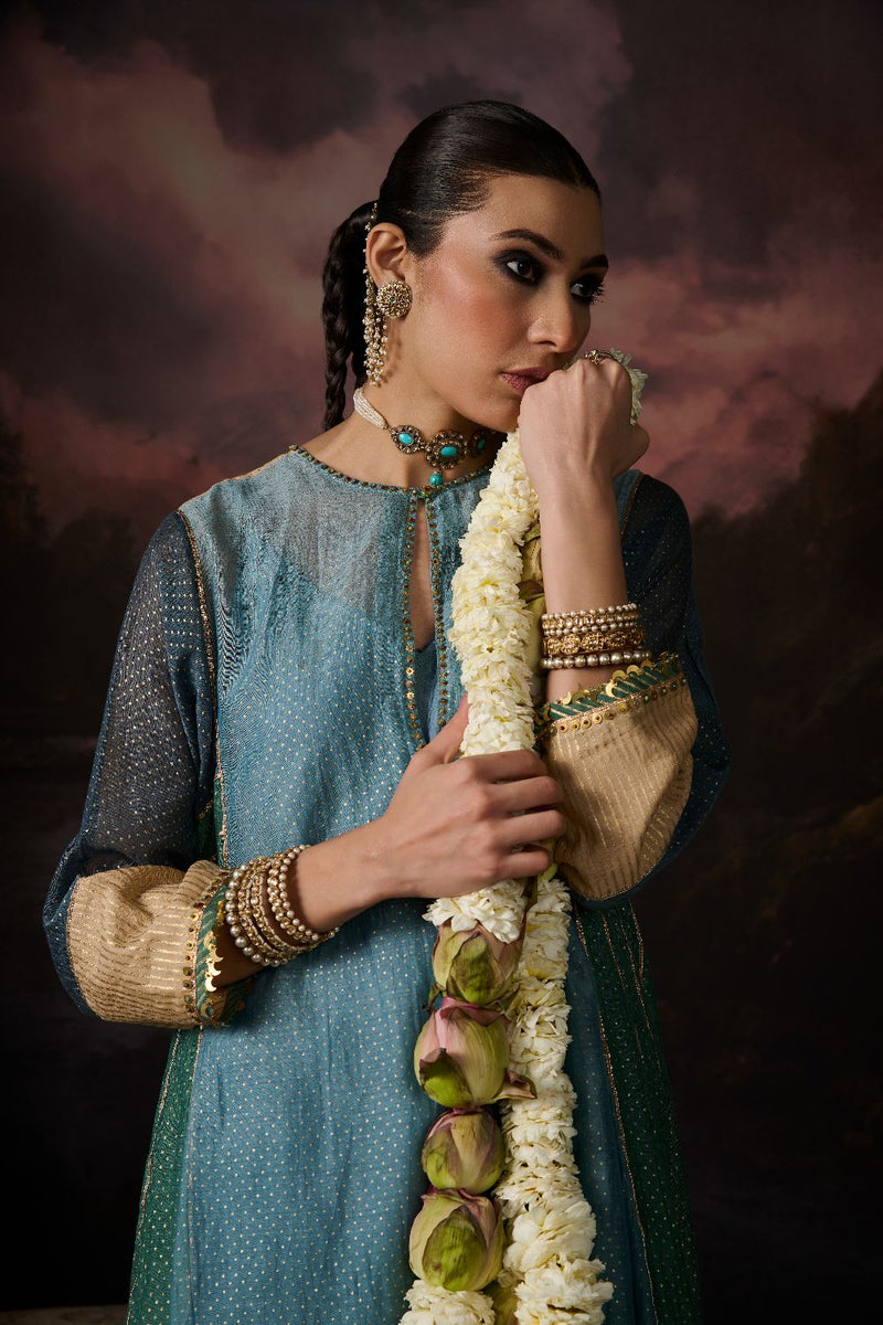 TARA KURTA chanderi by SWATTI KAPOOR in multi color for women in Singapore