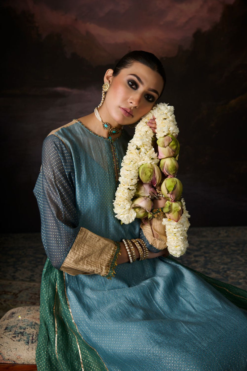 TARA KURTA chanderi by SWATTI KAPOOR in multi color for women in Singapore