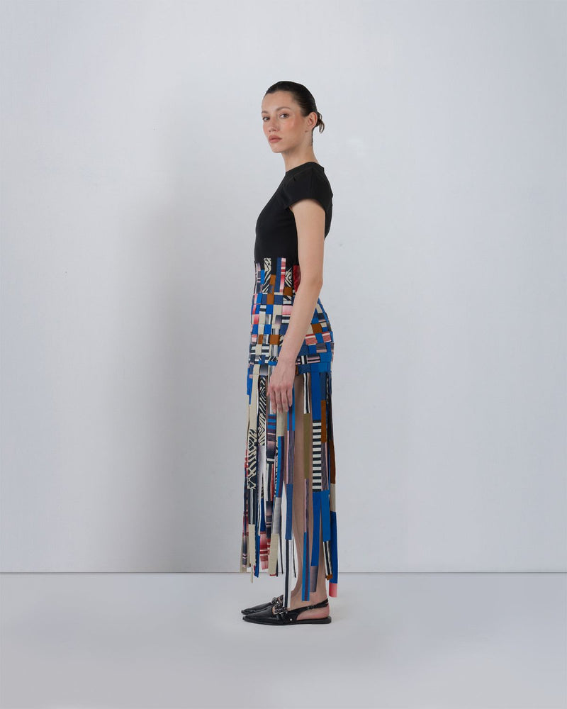 TASSEL DRESS - Multicolour + Black dress by Leh Studios in multicolour for women in Singapore