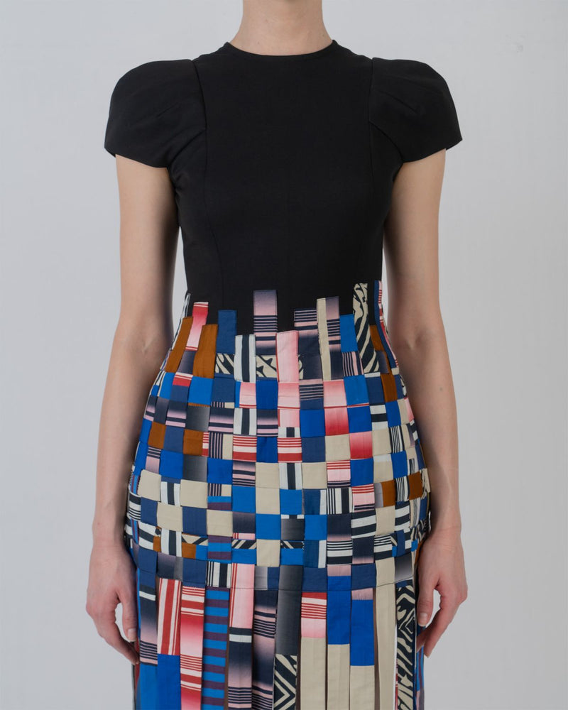 TASSEL DRESS - Multicolour + Black dress by Leh Studios in multicolour for women in Singapore