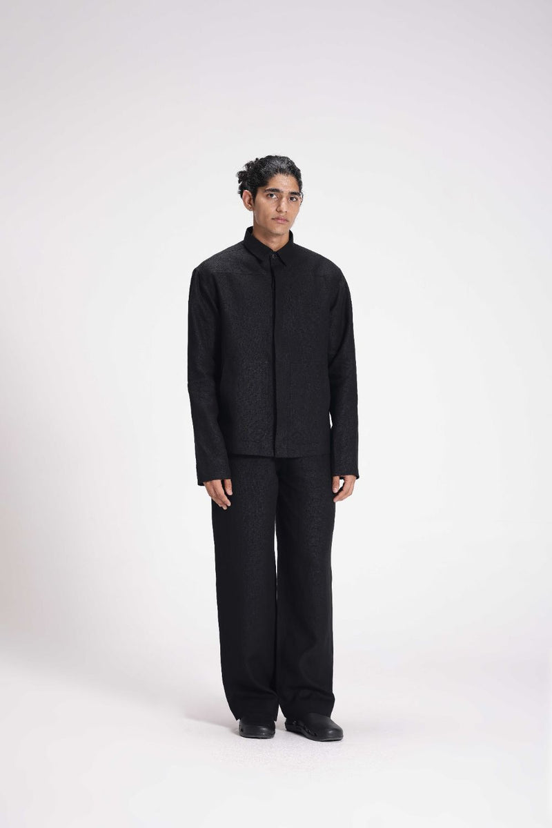 Linen Shirt with Patch Pockets linen by Turn Black in black color for women in Singapore
