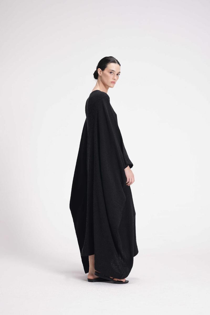 Textured Kaftan cotton by Turn Black in black color for women in Singapore