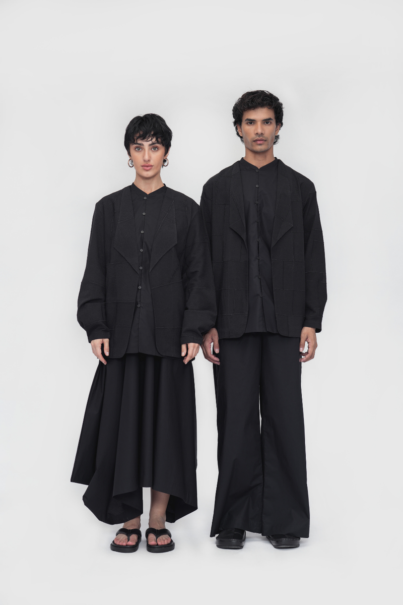 Gatsal Overlay cotton by Turn Black in black color for women in Singapore
