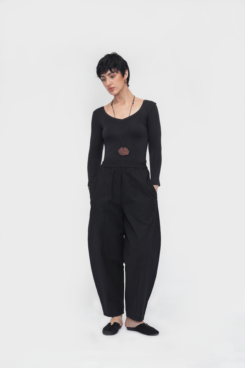 Rangzen Barrel Pants cotton by Turn Black in black color for women in Singapore