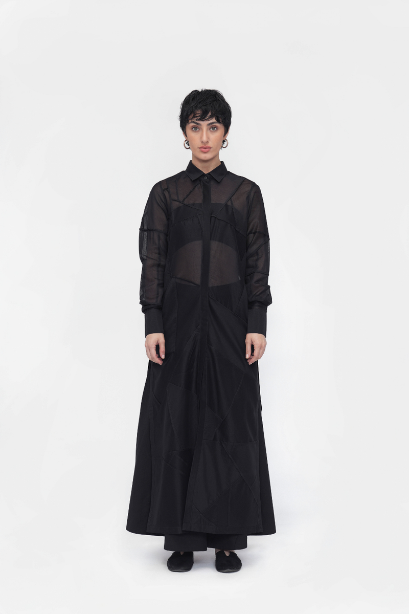 Dawa Straight Dress silk by Turn Black in black color for women in Singapore