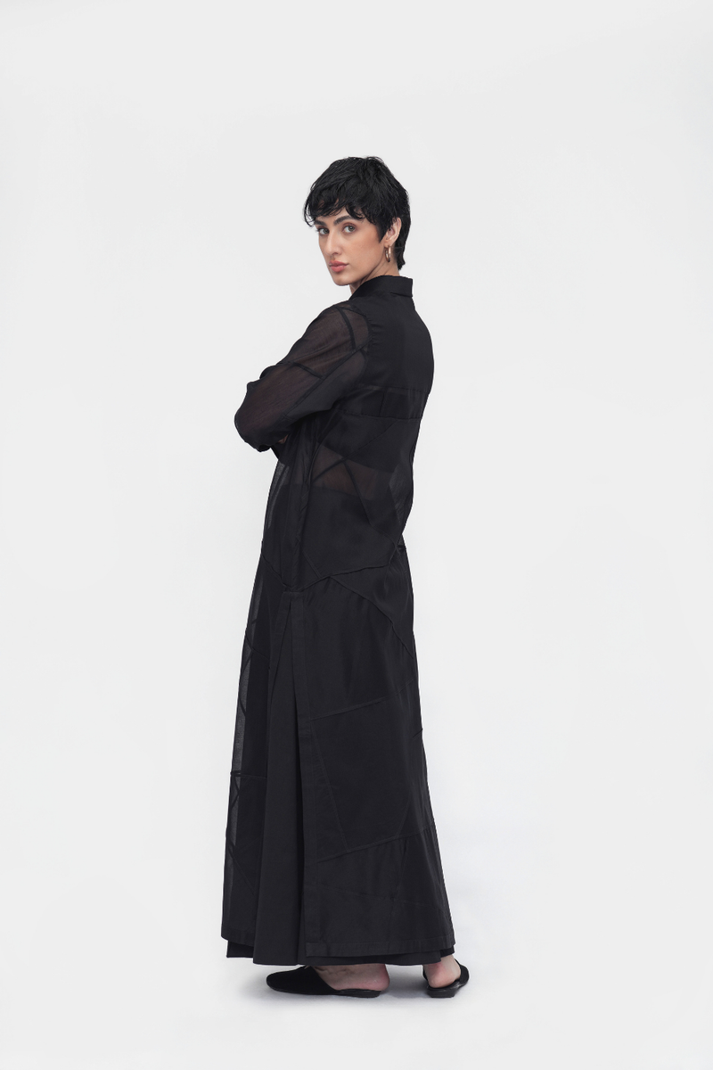 Dawa Straight Dress silk by Turn Black in black color for women in Singapore