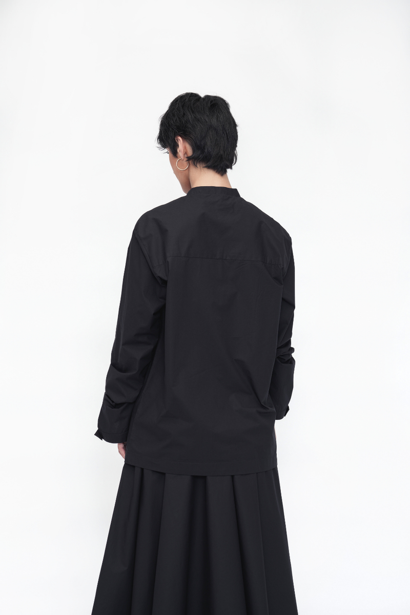 Yonten Shirt poplin by Turn Black in black color for women in Singapore