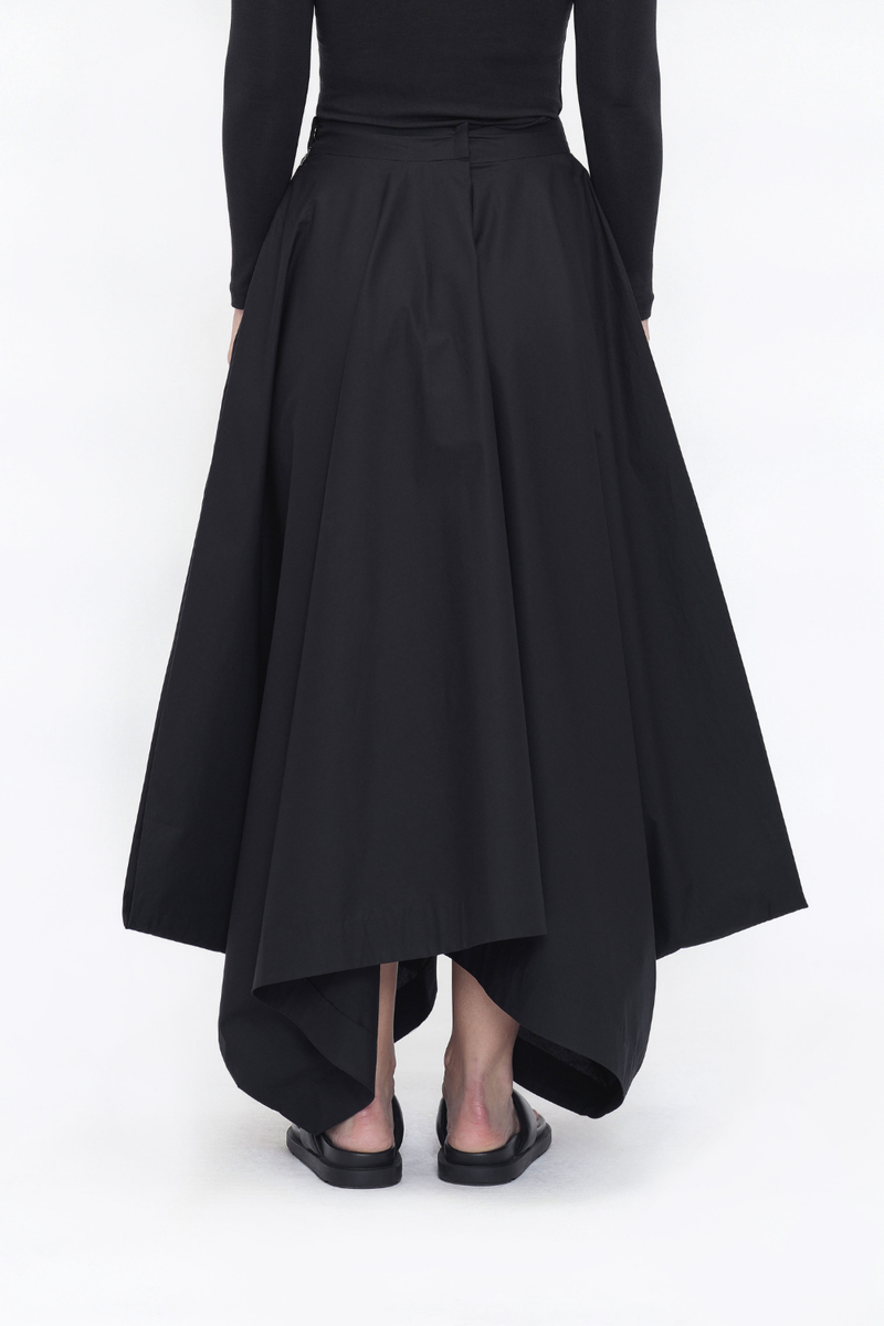 Zema Skirt poplin by Turn Black in black color for women in Singapore