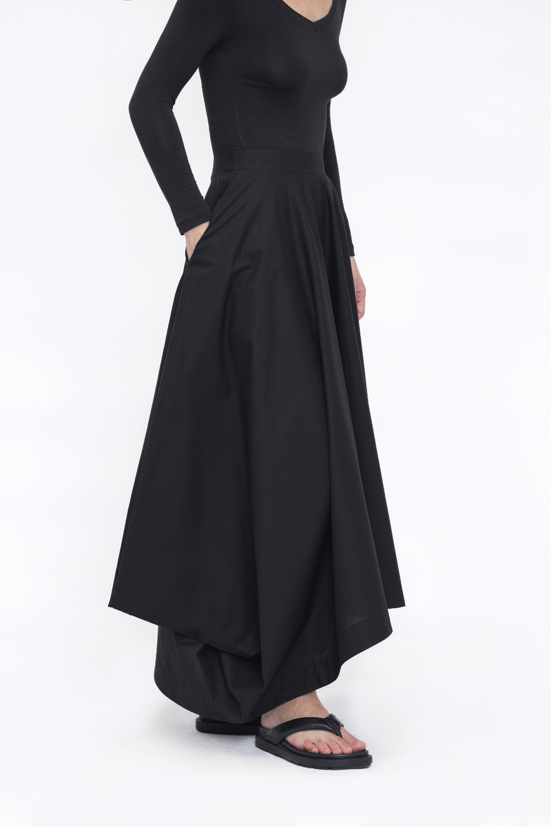 Zema Skirt poplin by Turn Black in black color for women in Singapore
