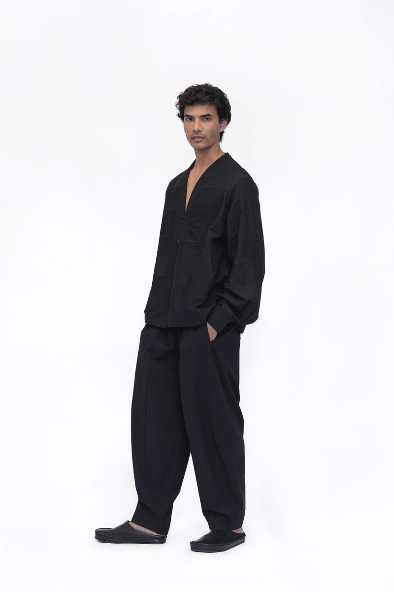 Shingka Overlay | Shirt cotton by Turn Black in black color for women in Singapore