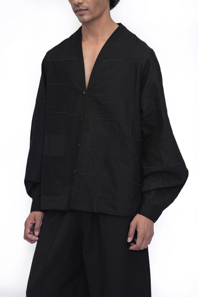 Shingka Overlay | Shirt cotton by Turn Black in black color for women in Singapore