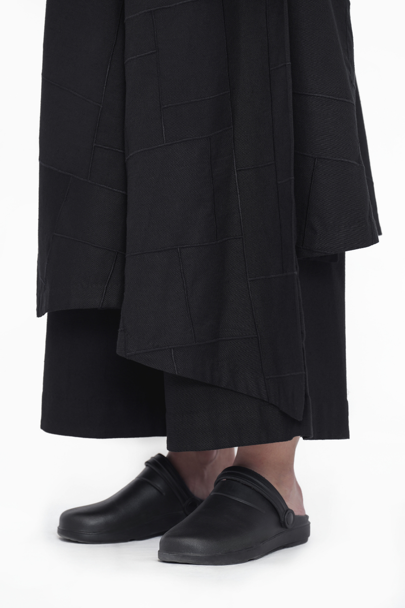 Na-Mi Pant | Assymetric Skirt cotton by Turn Black in black color for women in Singapore