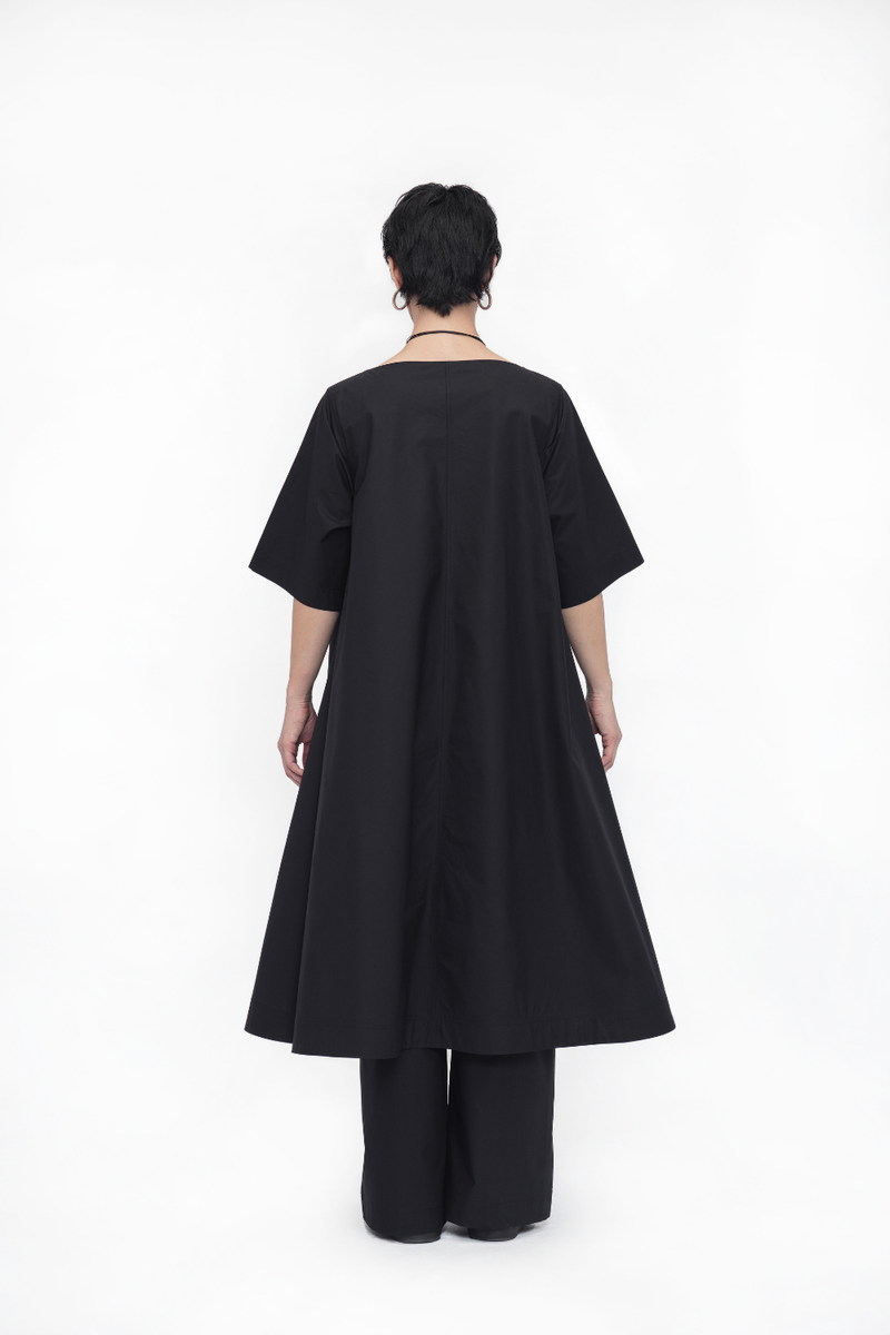 Rime Dress poplin by Turn Black in black color for women in Singapore
