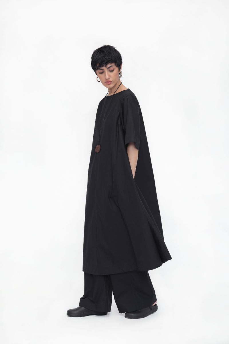 Rime Dress poplin by Turn Black in black color for women in Singapore