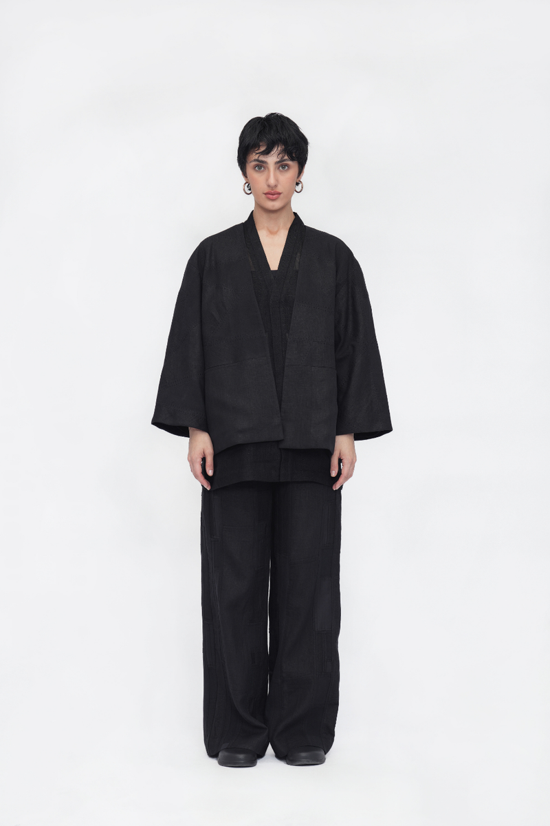 Pema Overlay cotton by Turn Black in black color for women in Singapore