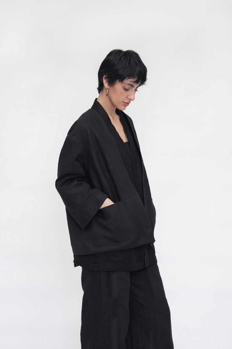 Pema Overlay cotton by Turn Black in black color for women in Singapore