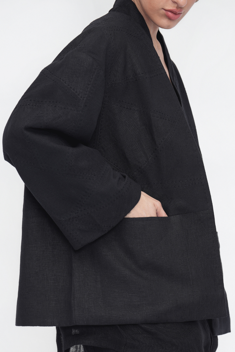 Pema Overlay cotton by Turn Black in black color for women in Singapore