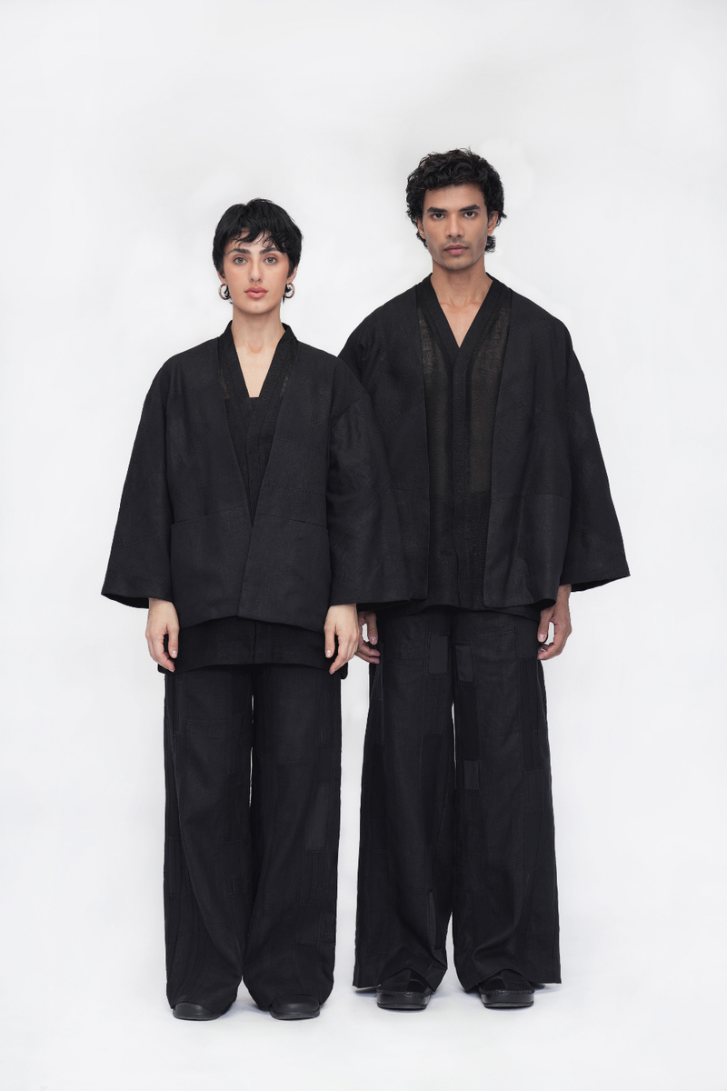 Pema Overlay cotton by Turn Black in black color for women in Singapore