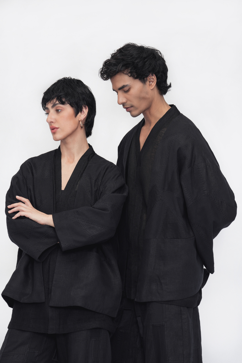 Pema Overlay cotton by Turn Black in black color for women in Singapore