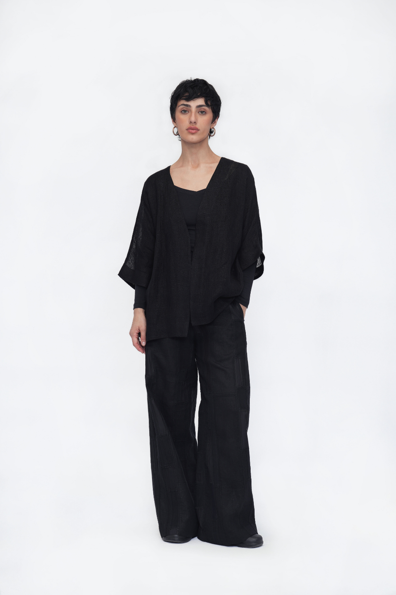 Chime Overlay linen by Turn Black in black color for women in Singapore