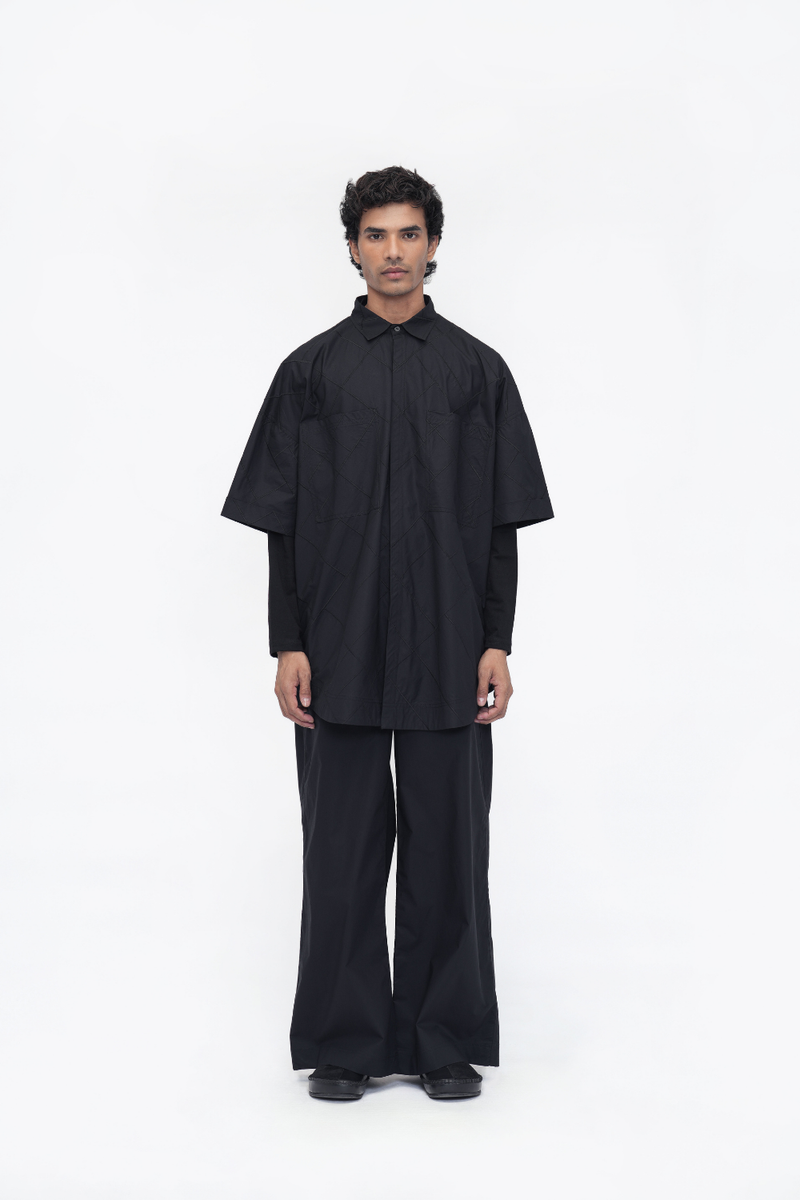 Tara Shirt poplin by Turn Black in black color for women in Singapore