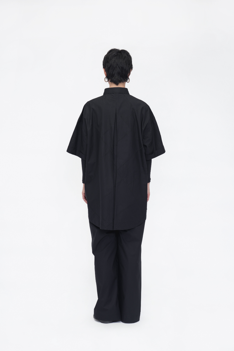 Tara Shirt poplin by Turn Black in black color for women in Singapore
