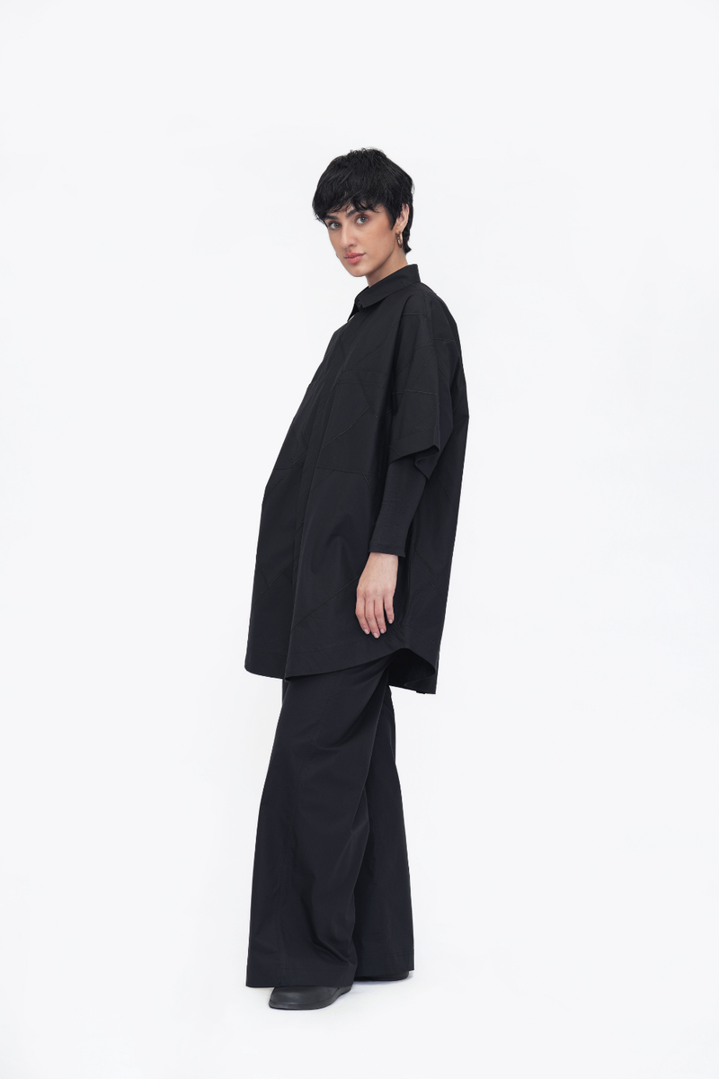 Tara Shirt poplin by Turn Black in black color for women in Singapore