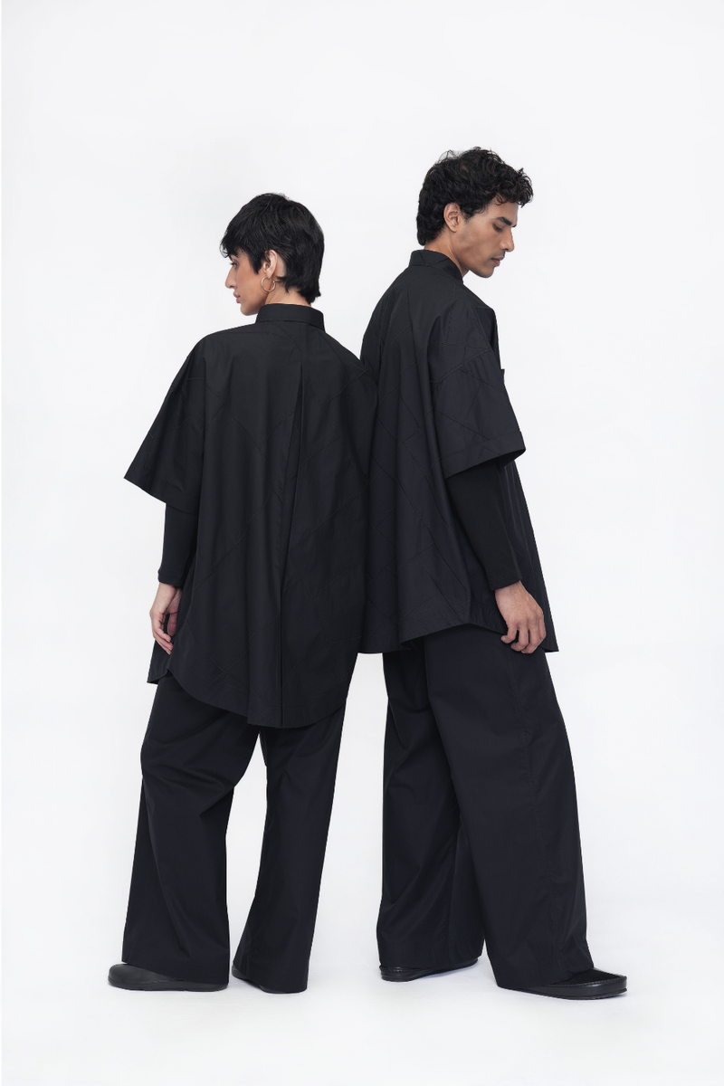 Tara Shirt poplin by Turn Black in black color for women in Singapore
