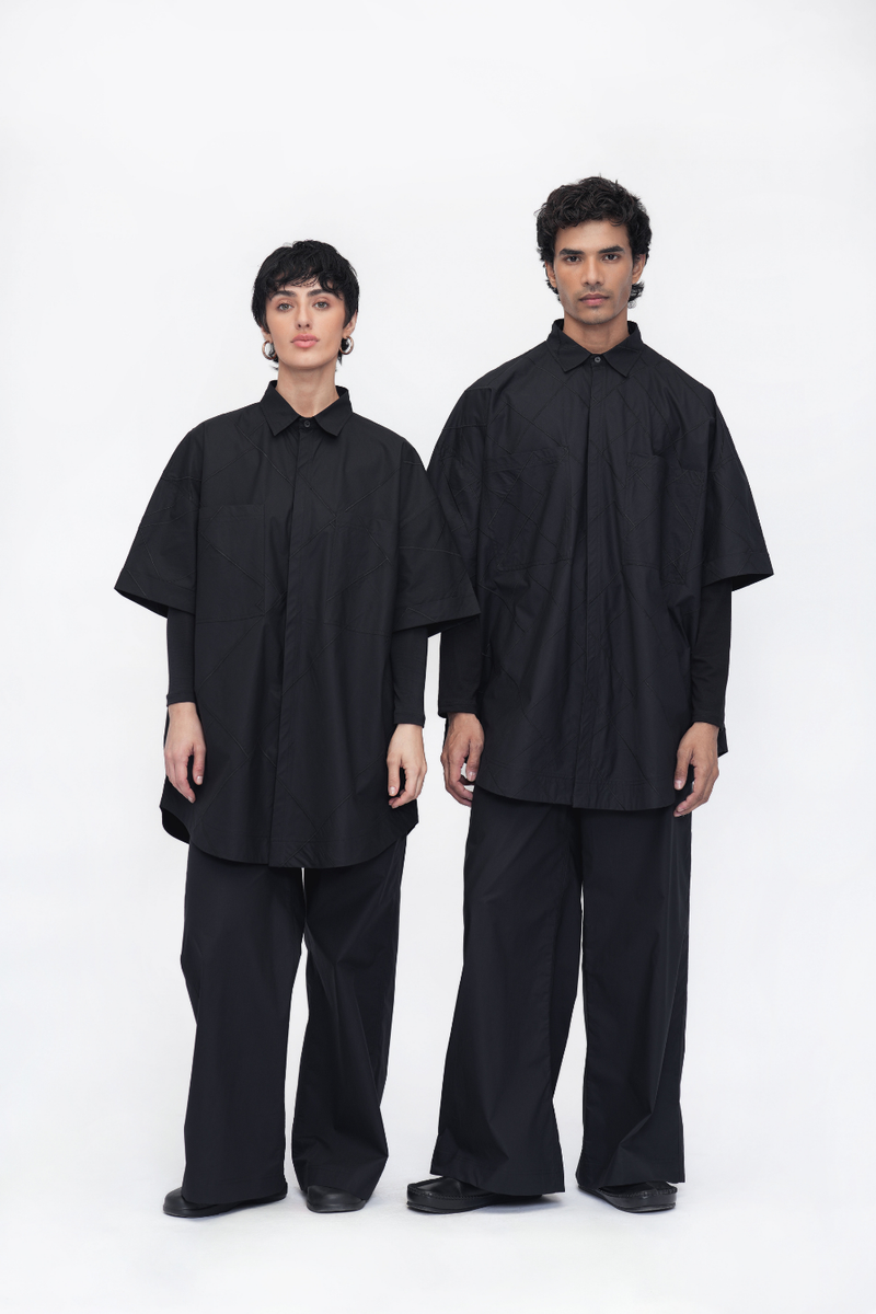 Tara Shirt poplin by Turn Black in black color for women in Singapore