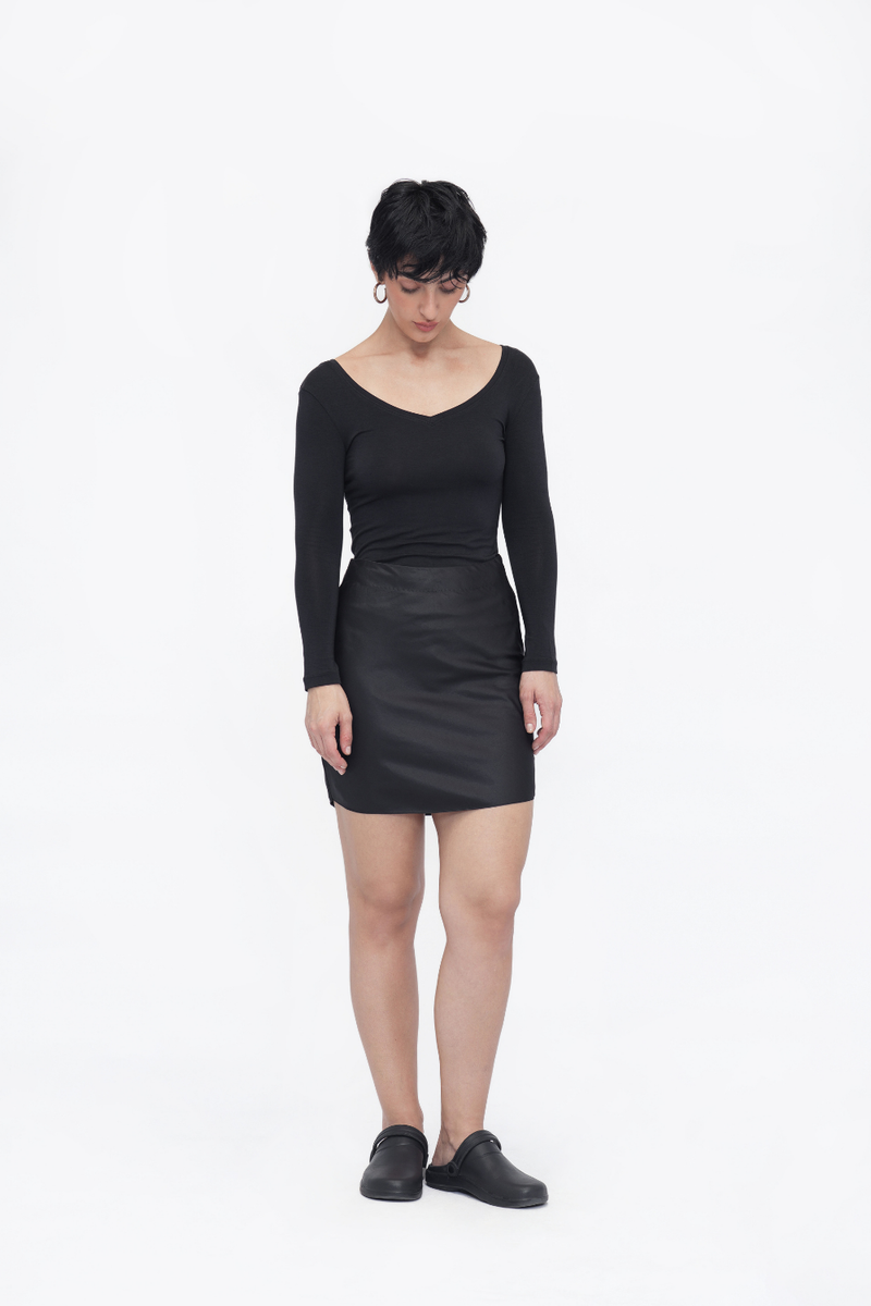 Short Underskirt silk by Turn Black in black color for women in Singapore
