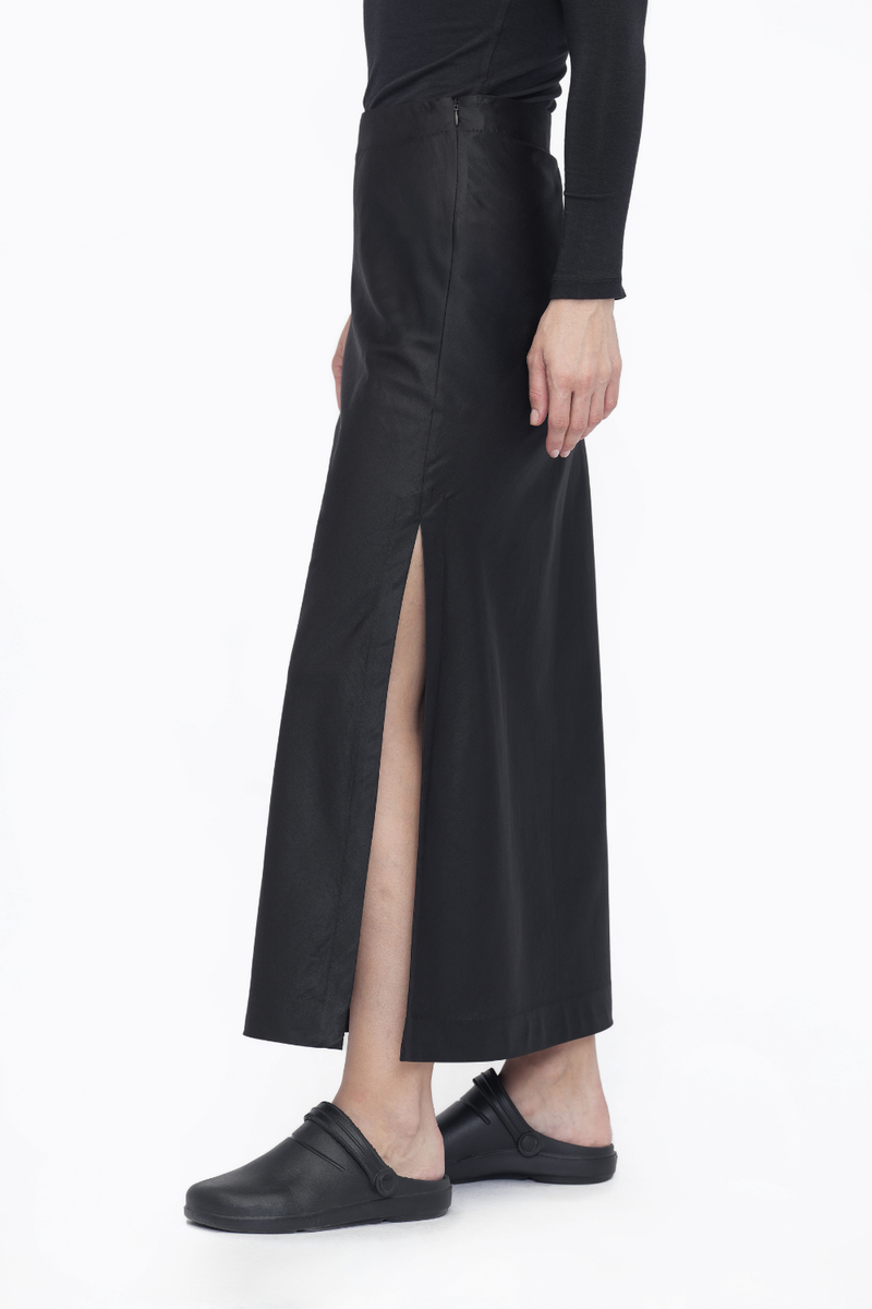 Long Underskirt silk by Turn Black in black color for women in Singapore