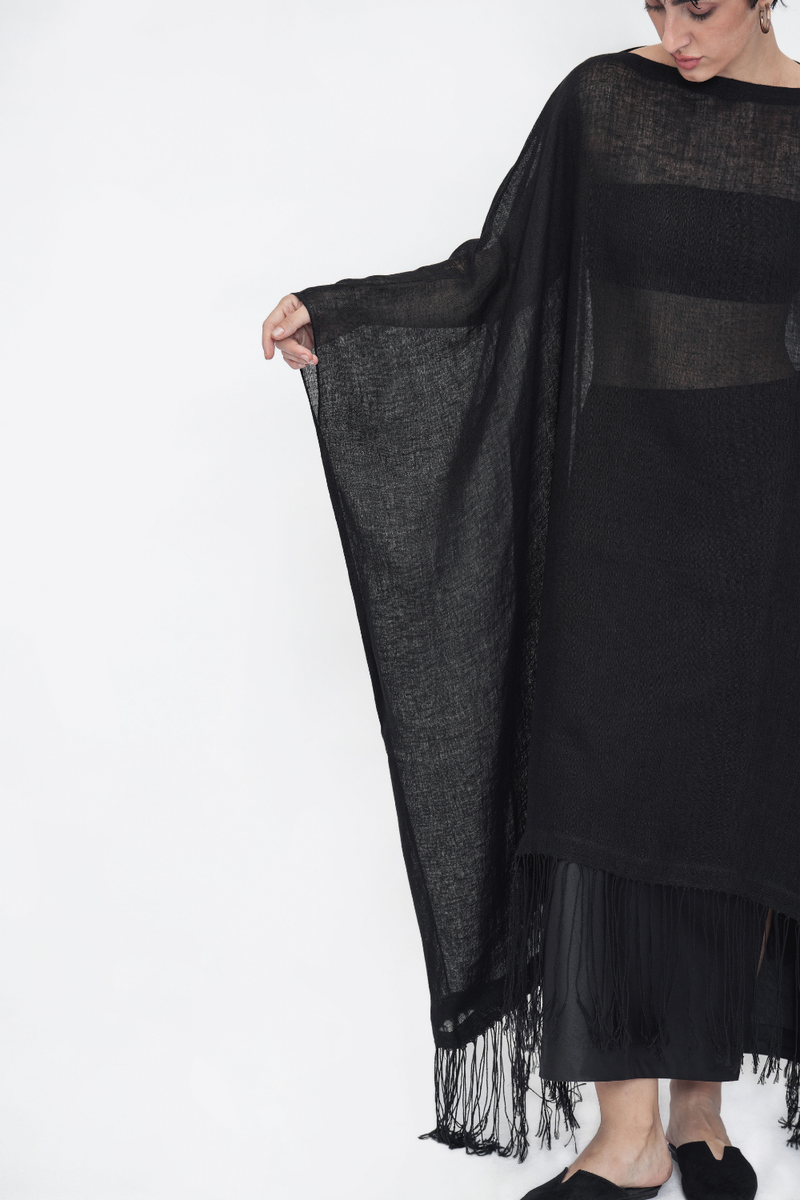 Zenji Summer Kaftan linen by Turn Black in black color for women in Singapore
